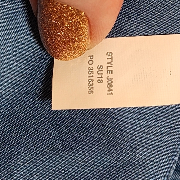 J. Crew Blue and White Flutter Sleeves Midi Length Polka Dot Dress Size S - Picture 9 of 10